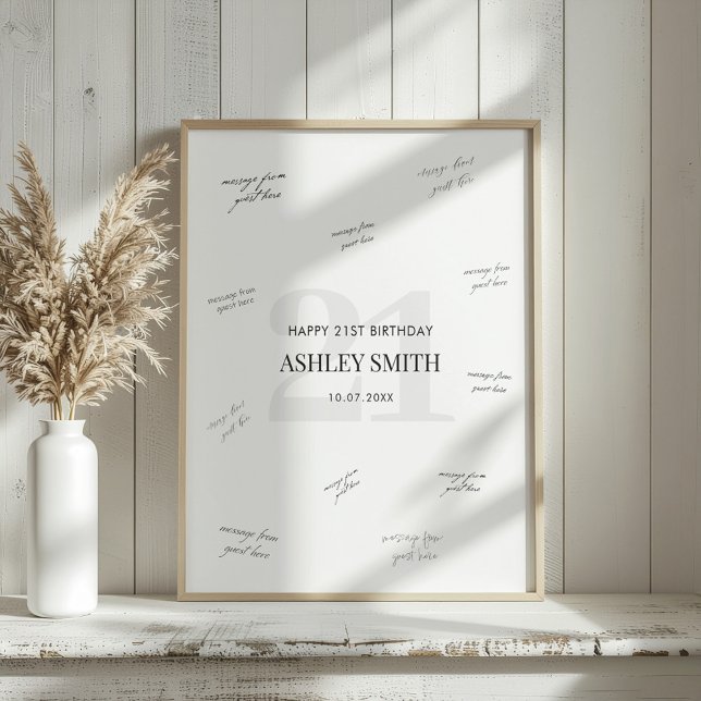 21st Birthday Signature Guest Book Poster (Creator Uploaded)