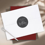 21st Birthday Simple Minimalist Flat Black Classic Round Sticker<br><div class="desc">A simple minimal 21st birthday sticker to use on party favours,  as envelope seals,  or on wrap and craft items for your party. The modern minimalist layout pairs a deep matte black background with refined ivory-beige typography—featuring a bold sans-serif paired with handwritten script for the word “Birthday.”</div>
