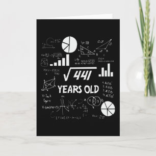 21st Birthday Square Root Math 21 Years Old Bday Card