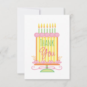 21st Birthday Thank You Cake Present Card