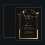 21st Birthday Twenty First Celestial Black Gold Invitation<br><div class="desc">21st Birthday Twenty First Celestial Mystical Black Gold Sun Moon Astronomy Birthday Invitations Invites features gold sun,  moon and stars with a golden frame on a black background. Inside is your custom birthday invitation information. Designed for you by Evco Studio. View the coordinating collection at www.zazzle.com/store/evcostudio</div>