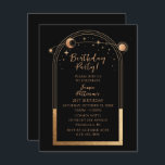 21st Birthday Twenty First Celestial Black Gold Invitation<br><div class="desc">21st Birthday Twenty First Celestial Mystical Black Gold Sun Moon Astronomy Birthday Invitations Invites features gold sun,  moon and stars with a golden frame on a black background. Inside is your custom birthday invitation information. Designed for you by Evco Studio. View the coordinating collection at www.zazzle.com/store/evcostudio</div>