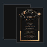 21st Birthday Twenty One Celestial Black Gold Invitation<br><div class="desc">21st Birthday Twenty First Twenty One Celestial Mystical Black Gold Sun Moon Astronomy Birthday Invitations Invites features gold sun,  moon and stars with a golden frame on a black background. Inside is your custom birthday invitation information. Designed for you by Evco Studio. View the coordinating collection at www.zazzle.com/store/evcostudio</div>