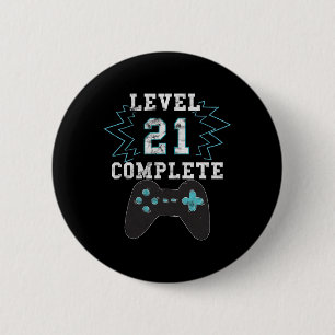 21st Birthday Video Game Humour Tee Funny Gamer Gi 2 Inch Round Button