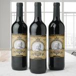 21st Birthday Vintage Retro Monogram & Photo Wine Label<br><div class="desc">Vintage retro distressed style milestone 21st Birthday Party supplies wine labels. An elegant birthday party idea. Designed to match the turning 21 party invitations. Insert your own photo. Template provided so easily personalized. Note the photo will be the same colours as you use. The design is also available with other...</div>