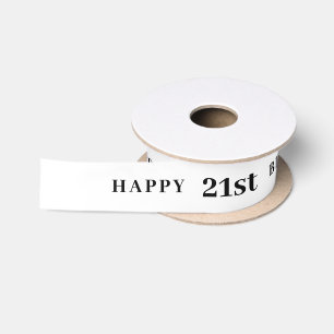 21st Birthday White Ribbon Satin Ribbon