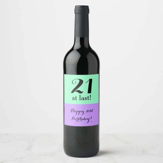 21st Birthday Wine Label Gift (Front)