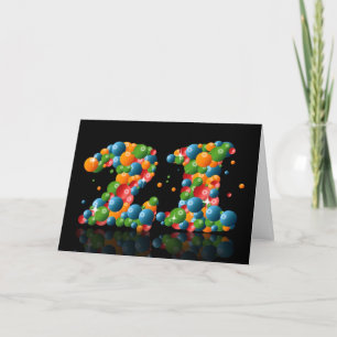 21st birthday with numbers formed from balls card