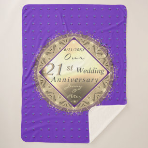 21st Brass & Iolite Sherpa Blanket