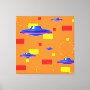 21st Century Mid-Modern UFO Patrol Ken Gage Canvas Print