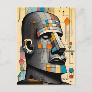21st Century Moai - Ken Gauge Tiki Art Postcard