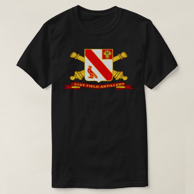 21st field artillery w br ribbon T-Shirt (Design Front)