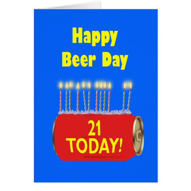 21st Happy Beer Day Birthday  (Front)
