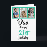 21st happy birthday Dad photo collage Card<br><div class="desc">Put a smile on a face with this awesome 21st birthday Dad photo collage card. Simply click ‘personalize’ to change the photos to your own.</div>