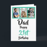21st happy birthday Dad photo collage Card<br><div class="desc">Put a smile on a face with this awesome 21st birthday Dad photo collage card. Simply click ‘personalize’ to change the photos to your own.</div>