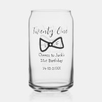 21st men birthday add name bow date cheers black 