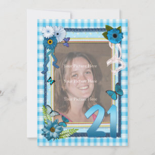 21st Photo birthday party invitation