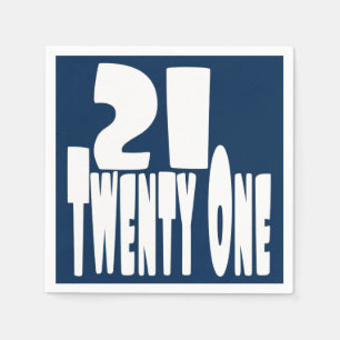 21st Twenty First Birthday Napkin