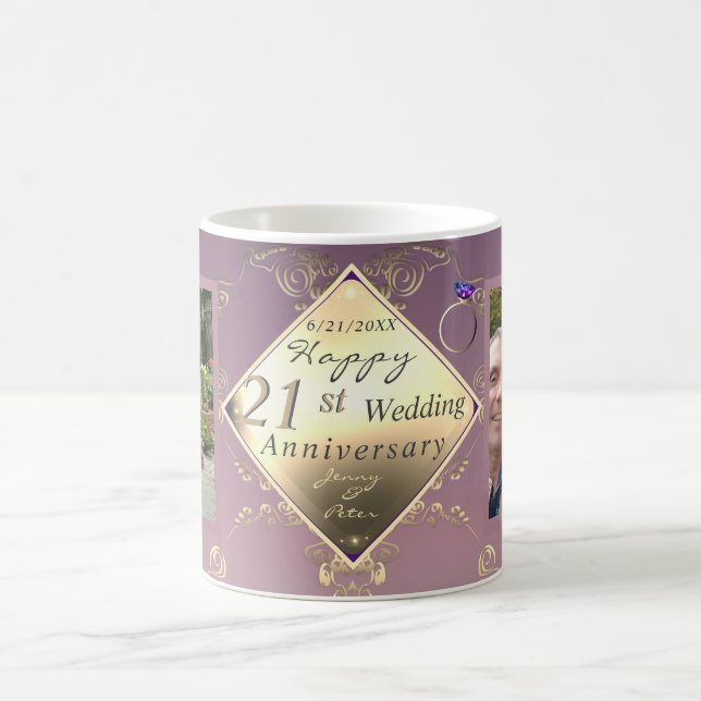 21st Wedding Anniversary 2PhotosBrass and Iolite Coffee Mug (Center)