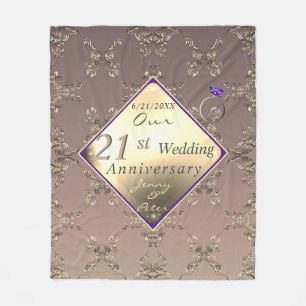 21st Wedding Anniversary Brass and Iolite   Fleece
