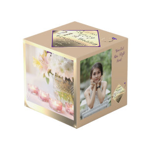 21st Wedding Anniversary Brass Cube