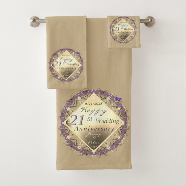 21st Wedding Anniversary Brass Iolite Bath Towel S (En situation)