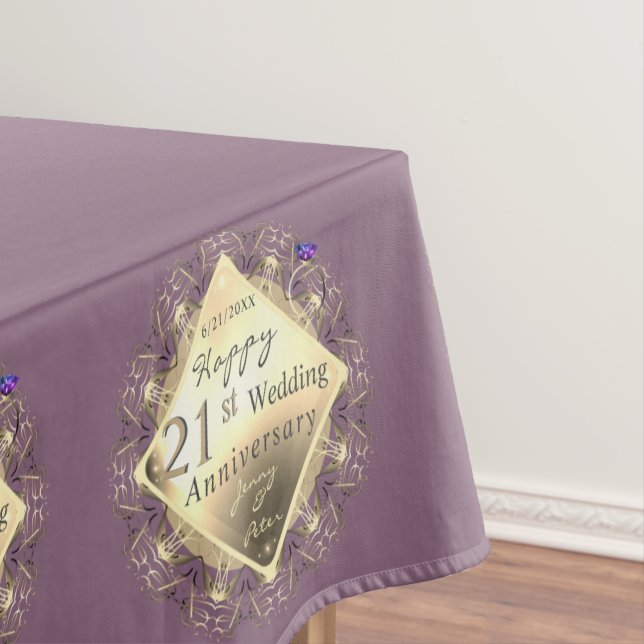 21st Wedding Anniversary Brass& Iolite Tablecloth (In Situ)