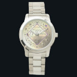 21st Wedding Anniversary Brass Watch<br><div class="desc">Looking for the right, 21st anniversary gift honouring your love?! I've designed these two tone watches with "bold elegance " in mind and the traditional brass and iolite imagery together with your text make for a regal and fitting design for your special day!</div>