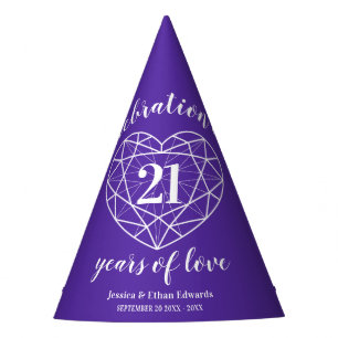 21st wedding anniversary iolite purple jewel party hat