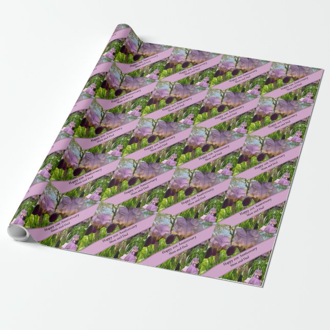 21st Wedding Anniversary  Wrapping Paper (Unrolled)