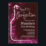 21st Wine Birthday Aged to Perfection Pink Glitter Invitation<br><div class="desc">21st Wine Birthday Invitation. Aged to Perfection. Black and Pink Glitter. Red Wine. Wine Tasting Invitation. Black and Gold Glitter Champagne. 18th 20th 21st 30th 40th 50th 60th 70th 80th 90th 100th, Any Ages. For further customization, please click the "Customize it" button and use our design tool to modify this...</div>