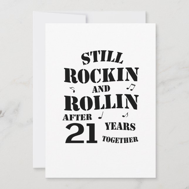 21th Anniversary - 21 Years Anniversary Couples Card (Front)