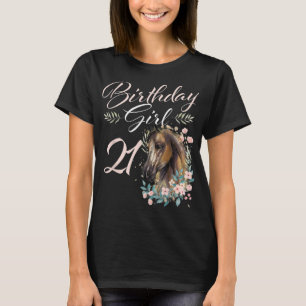 21th Birthday Girl Horse Lover 21 Years Old Bday T T-Shirt