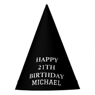 21th Birthday Party Celebration Black Adult Hat