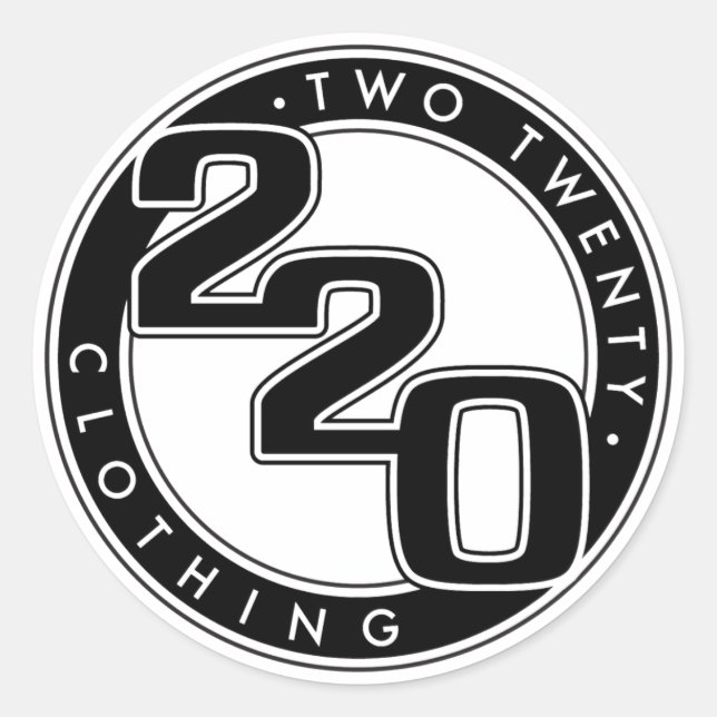 220 Clothing Logo Classic Round Sticker (Front)
