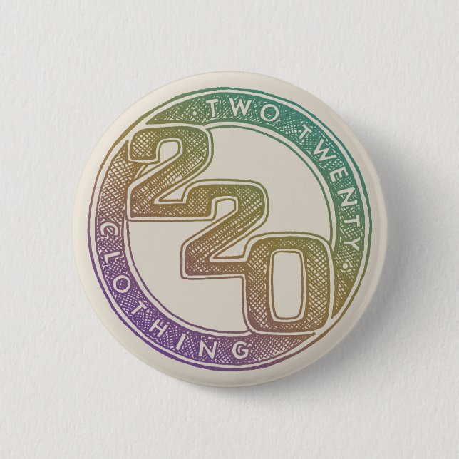 220 Clothing - Sketch 2 Inch Round Button (Front)