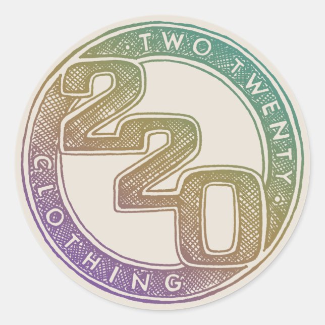 220 Clothing - Sketch Classic Round Sticker (Front)