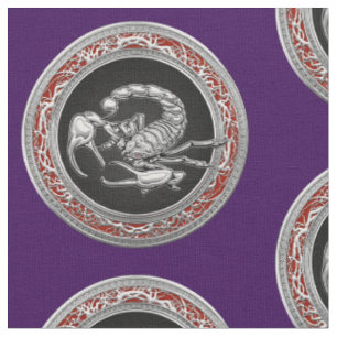[220] Sacred Silver Scorpion on Black Fabric