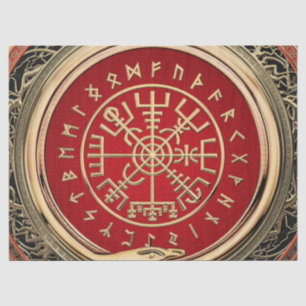 [220] Vegvisir - Viking Gold Magic Runic Compass Tissue Paper