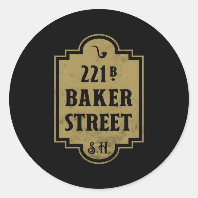 221B Baker Street Distressed Classic Round Sticker (Front)