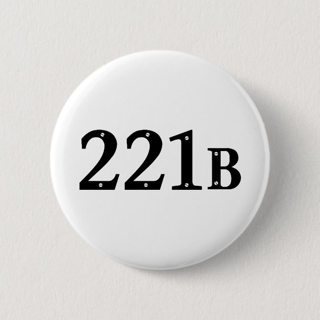 221B Baker Street London - Sherlock Holmes Address 2 Inch Round Button (Front)