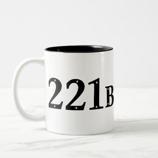 221B Baker Street London - Sherlock Holmes Address Two-Tone Coffee Mug (Left)