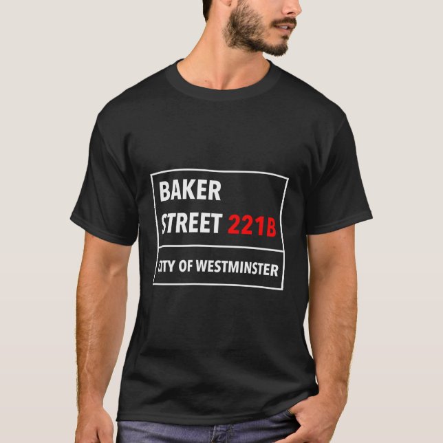 221B-Street Baker In The Style Of A London Uk W1 S T-Shirt (Front)