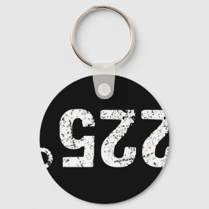 225 Degrees Funny Bbq Grilling Smoking Distressed Keychain