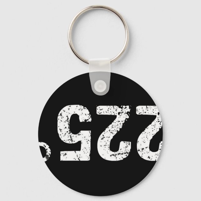 225 Degrees Funny Bbq Grilling Smoking Distressed  Keychain (Front)