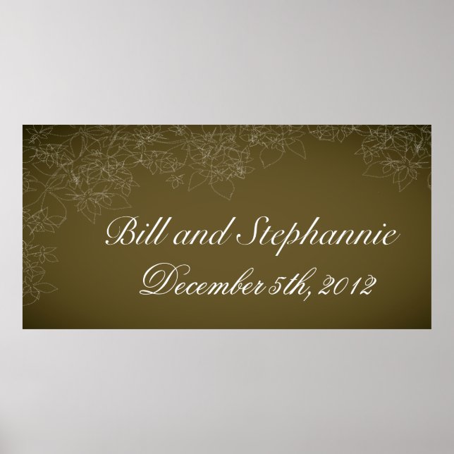 22.5"x7.5" Personalized Banner Autumn Floral Fall Poster (Front)