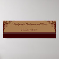 22.5"x7.5" Personalized Banner Autumn Tree