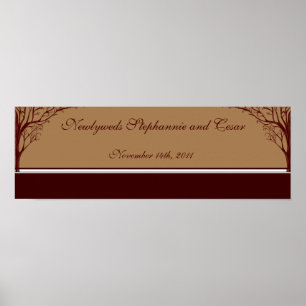 22.5"x7.5" Personalized Banner Autumn Tree Poster