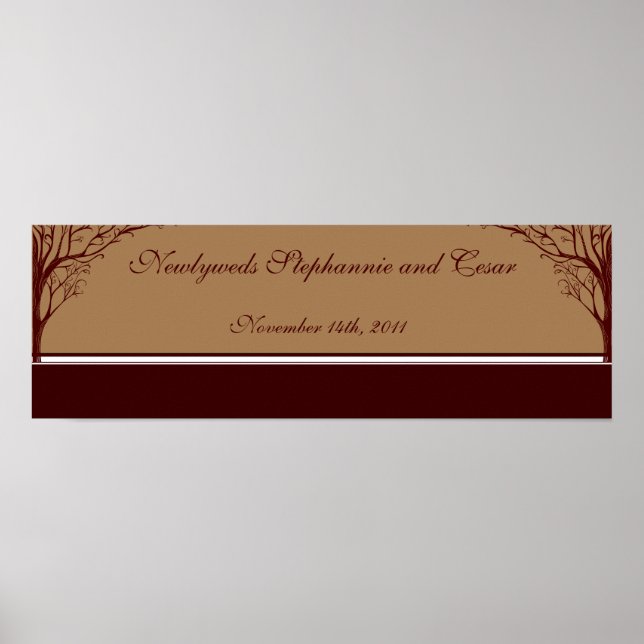 22.5"x7.5" Personalized Banner Autumn Tree Poster (Front)