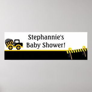 22.5"x7.5" Personalized Banner Construction Poster